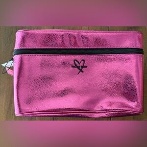 Victoria's Secret Shimmering Pink Travel Makeup Bag with bonus bag inside!